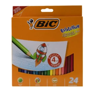 COLORES BIC EVOLUTION 4MM C/24 ATADO DE 2 PZAS.