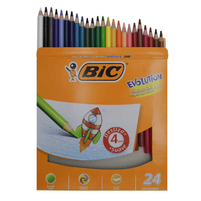 COLORES BIC EVOLUTION 4MM C/24 ATADO DE 2 PZAS. - Imagen 2
