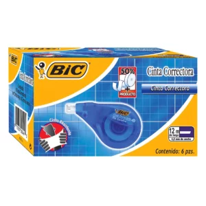 CORRECTOR DE CINTA BIC 12MTS X 4.2MM 855705 ATADO DE 6 PZAS.