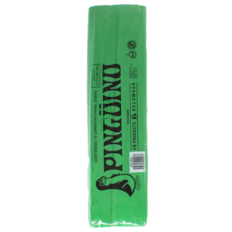 PAPEL CREPE 14 VERDE BANDERA ATADO DE 10 PZAS.