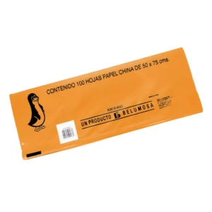 PAPEL CHINA 04 NARANJA ATADO DE 100 PZAS.