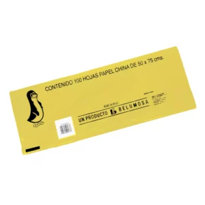 PAPEL CHINA 02 AMARILLO CANARIO ATADO DE 100 PZAS.