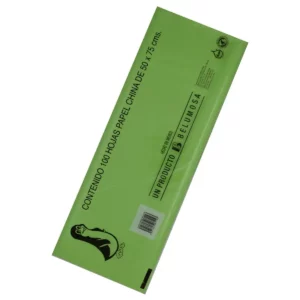 PAPEL CHINA 43 VERDE MANZANA ATADO DE 100 PZAS.