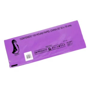 PAPEL CHINA 13 MORADO ATADO DE 100 PZAS.