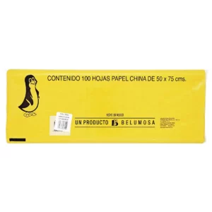 PAPEL CHINA 48 AMARILLO INCENDIO ATADO DE 100 PZAS.