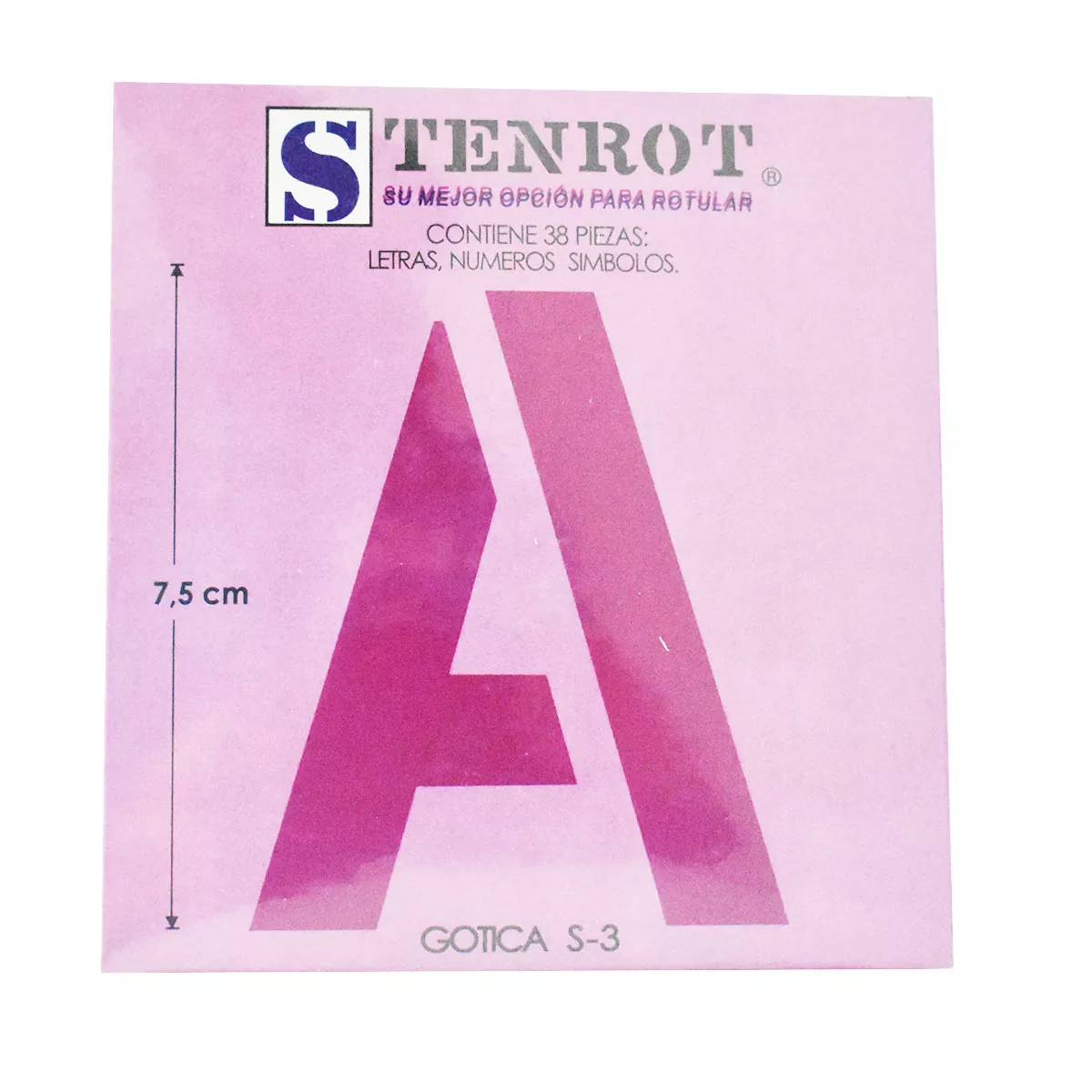 STENCIL 7.5CMS S3 GOTICA ATADO DE 2 PZAS.