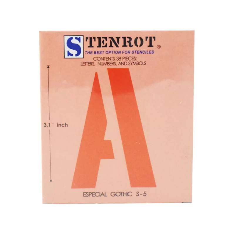 STENCIL 8.0CMS S5 GOTICA ESP ATADO DE 2 PZAS.