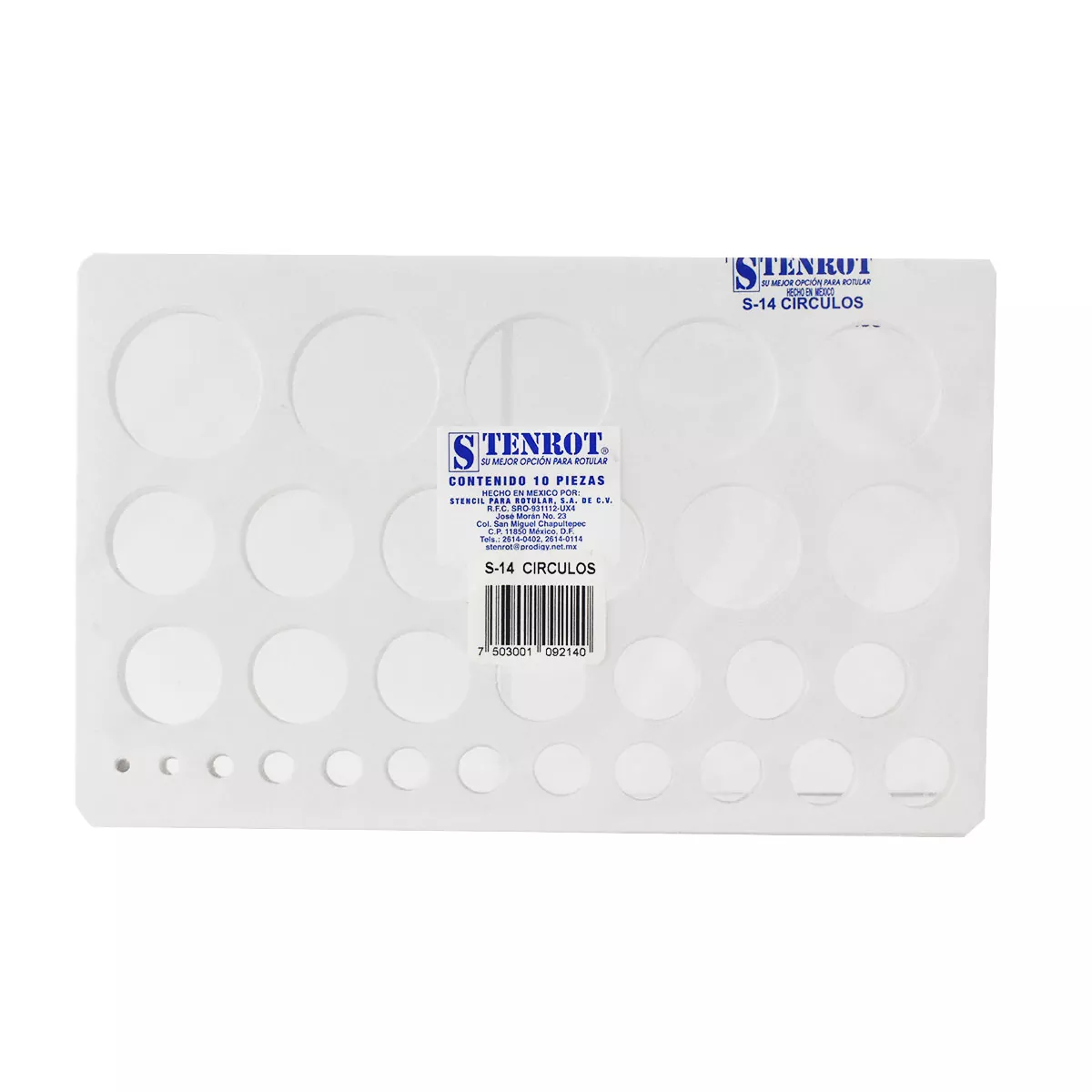STENCIL S14 CIRCULOS ATADO DE 10 PZAS.