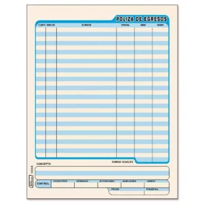 BLOCK POLIZA EGRESO 50HJS PRINTA 1005 ATADO DE 3 PZAS.