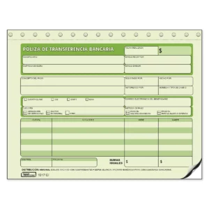 BLOCK TRANSFERENCIA BANCARIA 1017CI ATADO DE 3 PZAS.
