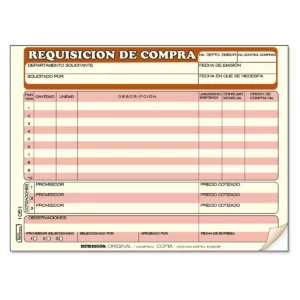 BLOCK REQUISICION DE COMPRA PRINTA 1051 ATADO DE 3 PZAS.