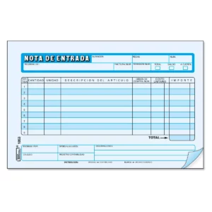 BLOCK NOTA DE ENTRADA 25JGS PRINTA 1053 ATADO DE 3 PZAS.
