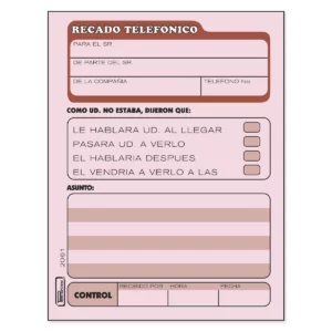 BLOCK RECADO TELEFONICO 50HJ PRINTA 2061 ATADO DE 3 PZAS.