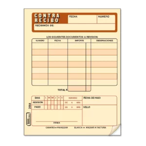 BLOCK CONTRARECIBO 25JGS PRINTA 2064 ATADO DE 3 PZAS.