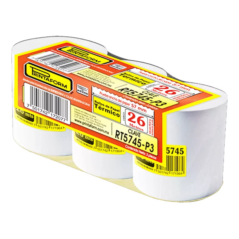 ROLLO TERMICO 57MM X 26MTS RT5745 C/3
