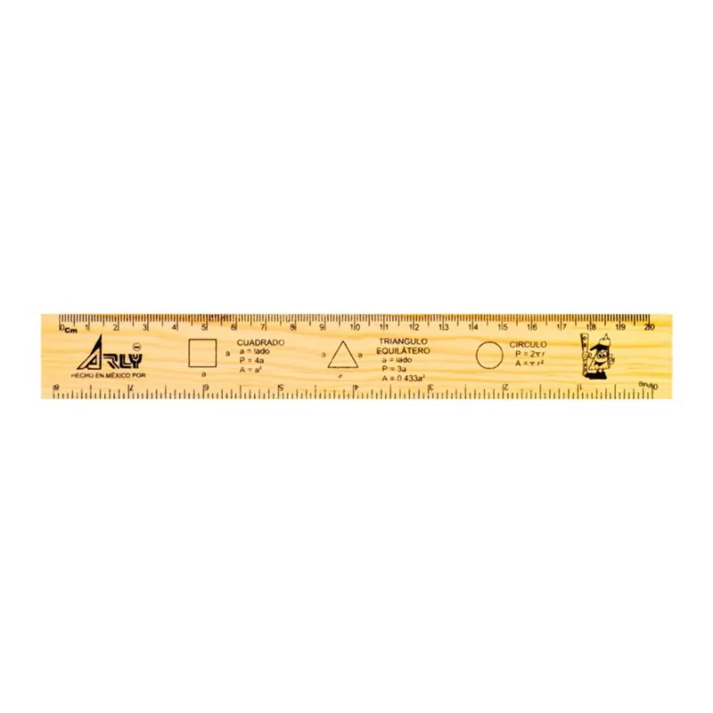 REGLA DE MADERA 20CMS 5005. ATADO DE 10 PZAS.