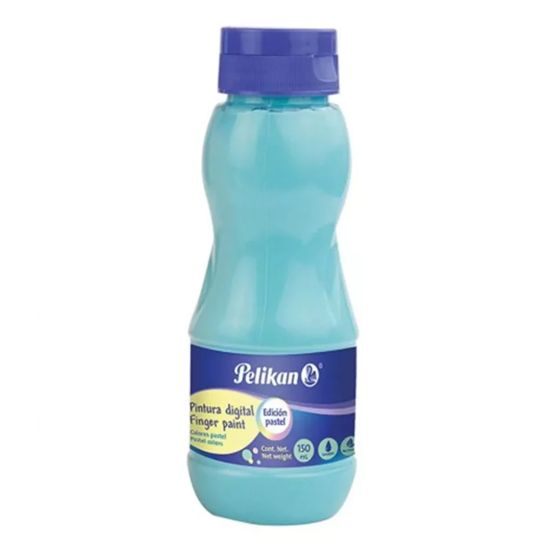 PINTURA DIGITAL PELIKAN 150ML TURQUESA ATADO DE 2 PZAS.