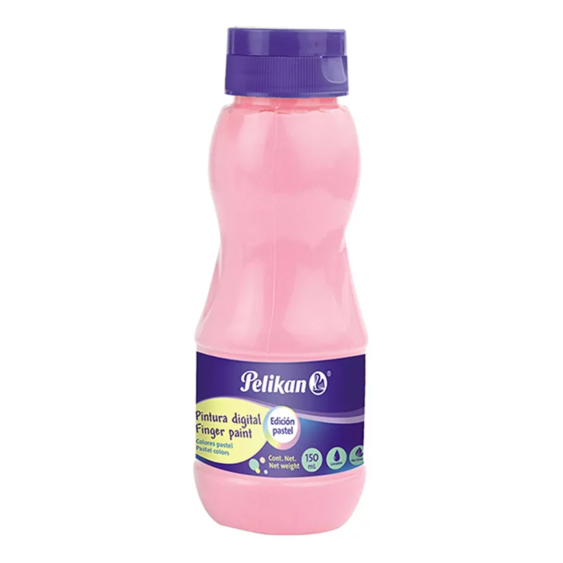 PINTURA DIGITAL PELIKAN 150ML PASTEL ROSA ATADO DE 2 PZAS.