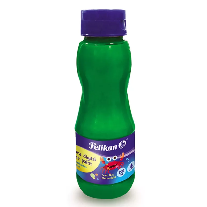 PINTURA DIGITAL PELIKAN 150ML VERDE ATADO DE 2 PZAS.