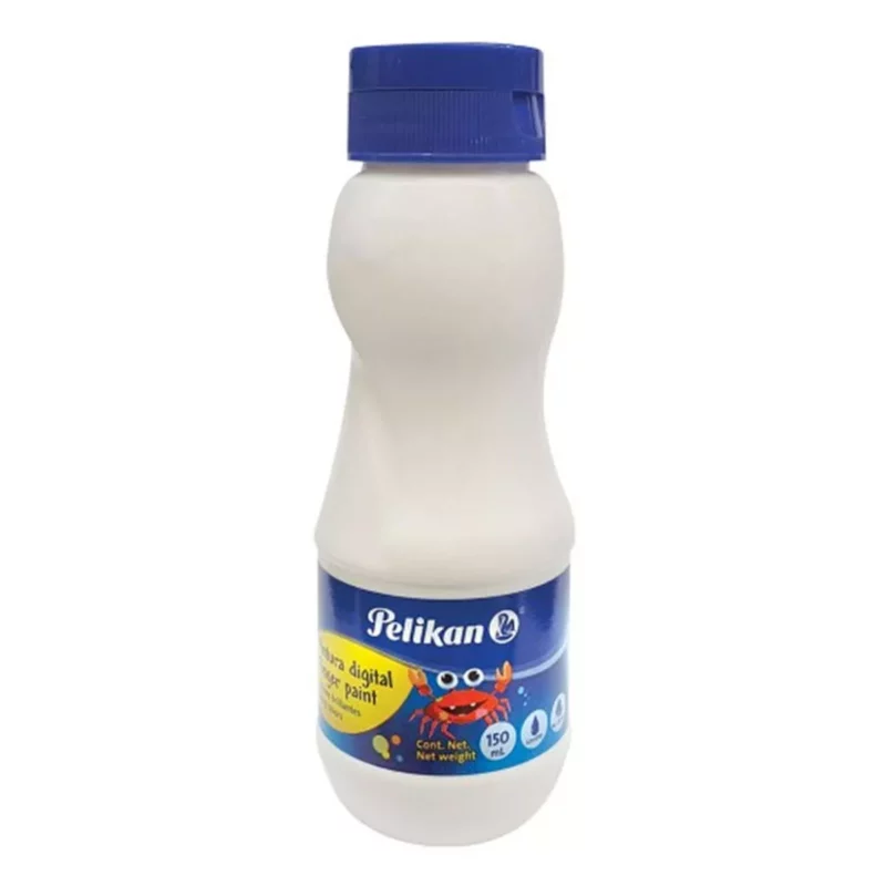 PINTURA DIGITAL PELIKAN 150ML BLANCO ATADO DE 2 PZAS.