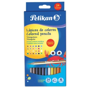 COLORES TRIANGULAR 4MM C/24 PELIKAN ATADO DE 2 PZAS.