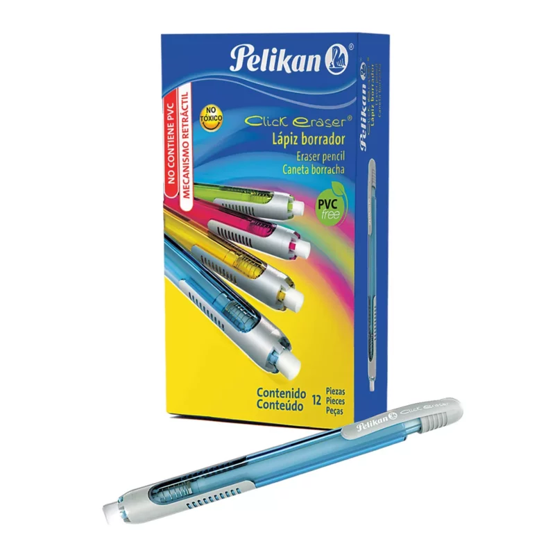 GOMA CLICK ERASER COLOR SURT 6380001 ATADO DE 12 PZAS.