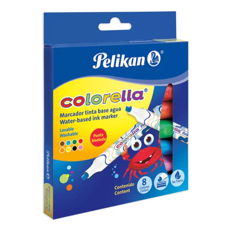 MARCADOR COLORELLA C/8 COL SURT ATADO DE 2 PZAS.