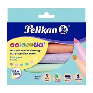 MARCADOR COLORELLA JUMBO C/6 COLORES PASTEL ATADO DE 2 PZAS.