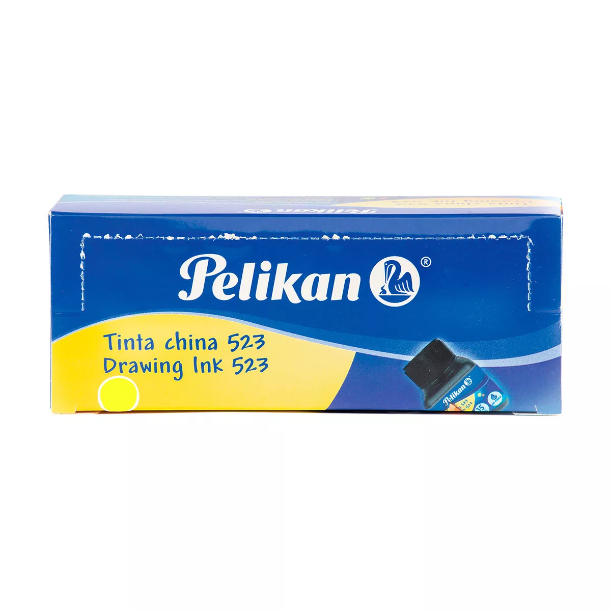 TINTA CHINA 523 15ML PELIKAN AMARILLO ATADO DE 10 PZAS.