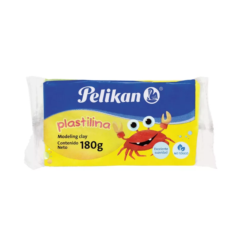 PLASTILINA PELIKAN 180GRS AMARILLA ATADO DE 5 PZAS.