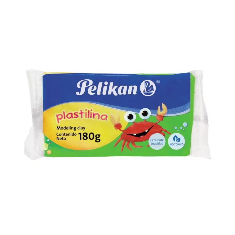 PLASTILINA PELIKAN 180GRS VERDE ATADO DE 5 PZAS.