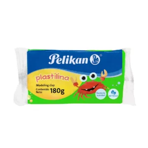 PLASTILINA PELIKAN 180GRS NEON VERDE ATADO DE 5 PZAS.