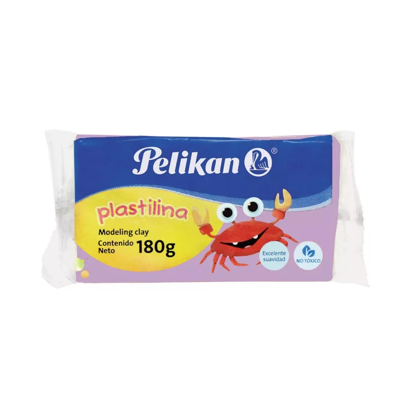 PLASTILINA PELIKAN 180GRS LAVANDA ATADO DE 5 PZAS.