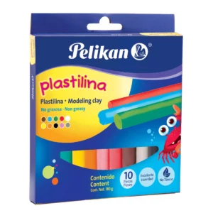 PLASTILINA PELIKAN C/10 COLORES SURTIDOS ATADO DE 5 PZAS.