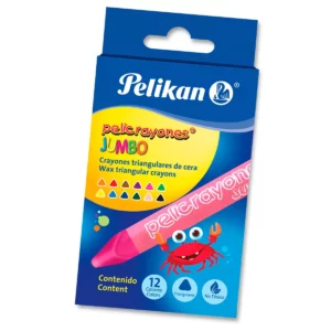 CRAYON TRIANGULAR JUMBO C/12  50601220 ATADO DE 4 PZAS.