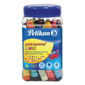 CRAYON TRIANGULAR JUMBO C/28 PELIKAN ATADO DE 2 PZAS.
