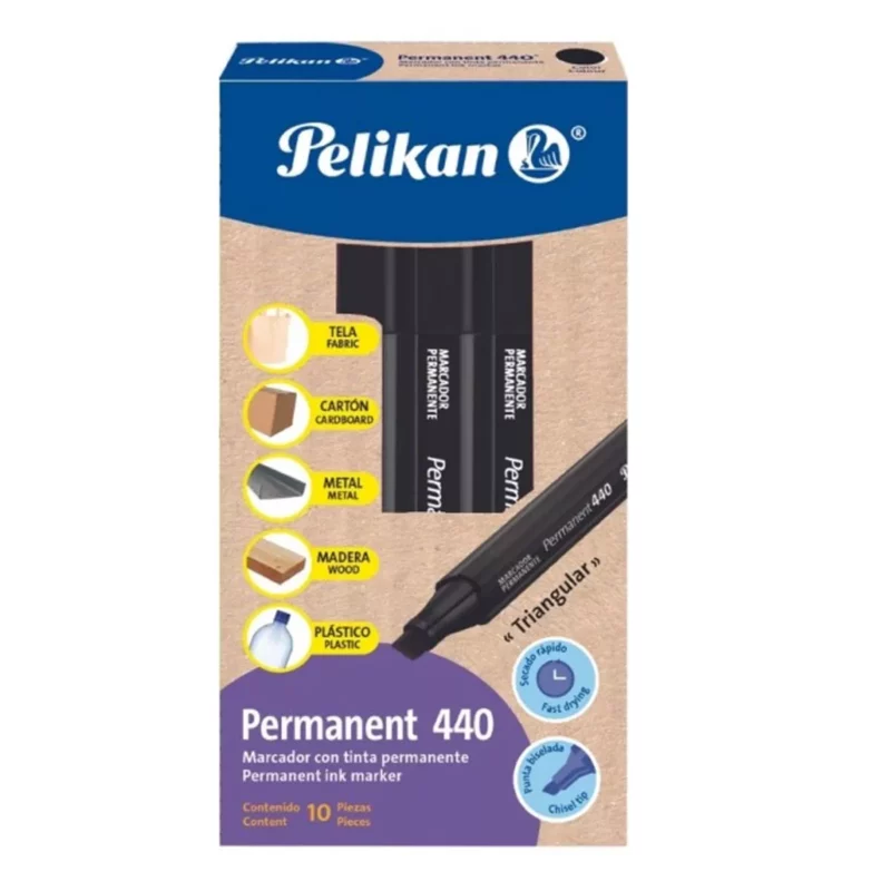 MARCADOR PERMANENTE 440 C/10 NEGRO