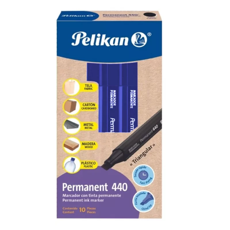 MARCADOR PERMANENTE 440 C/10 AZUL