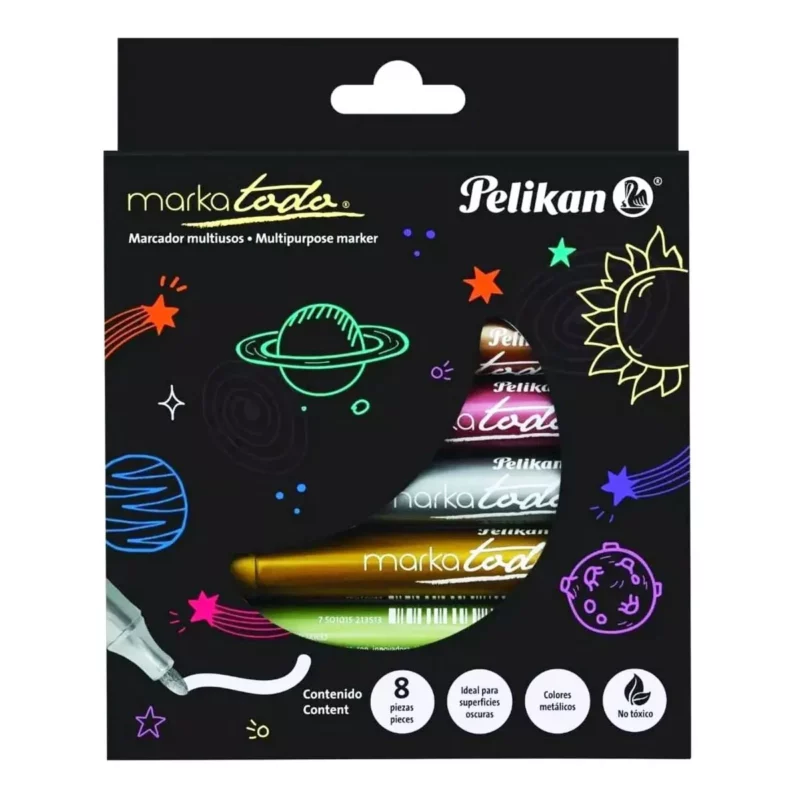 MARCADOR MARKATODO C/8 COLORES METALICOS