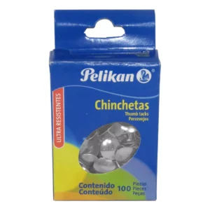 CHINCHE PELIKAN C/100 NIQUELADA ATADO DE 5 PZAS.
