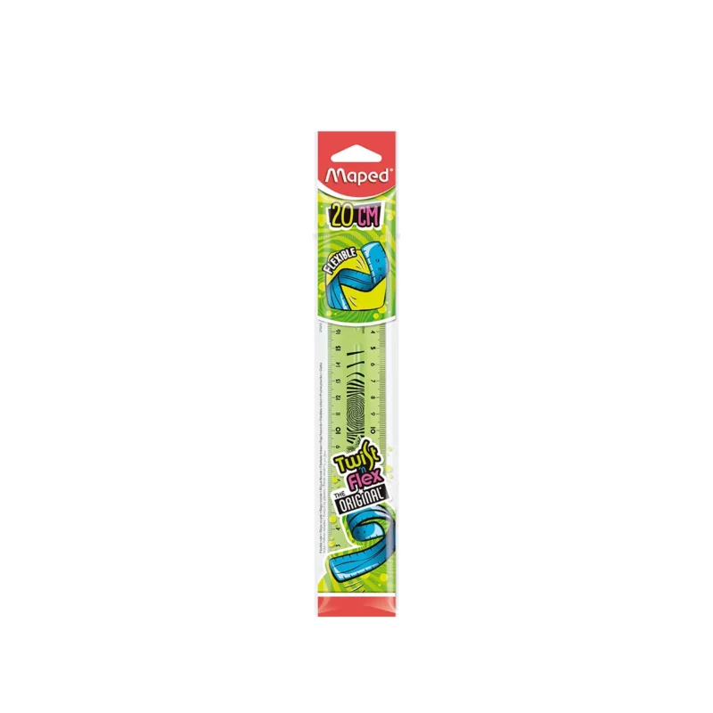 REGLA DE PLASTICO FLEXIBLE 20CMS TWIST´N 279210 ATADO DE 5 PZAS.
