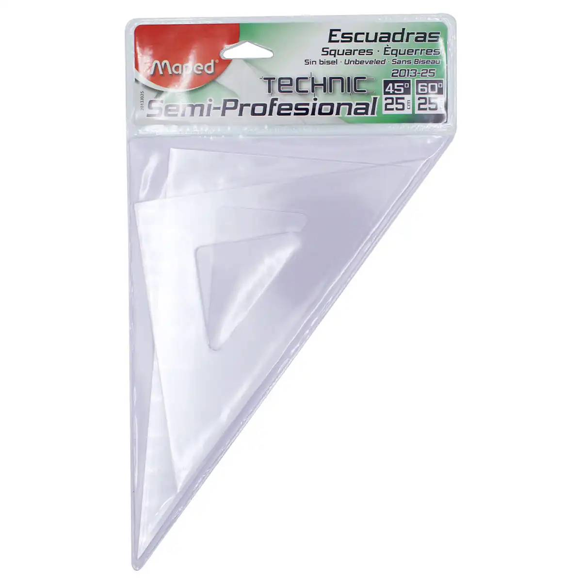 JUEGO ESCUADRAS SEMI PROF S/GRAD 25CMS 2013 ATADO DE 3 PZAS.