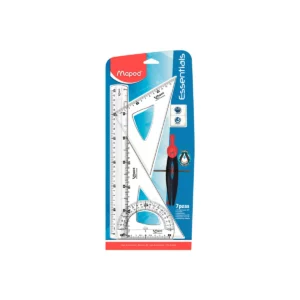 JUEGO GEOMETRICO ESSENTIAL + COMPAS 899232 ATADO DE 3 PZAS.