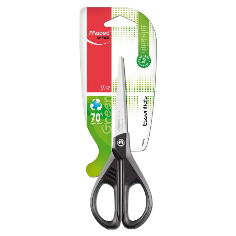 TIJERA ESSENTIAL GREEN 17CMS 468010 ATADO DE 3 PZAS.
