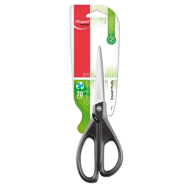 TIJERA ESSENTIAL GREEN 21CMS 468110 ATADO DE 3 PZAS.