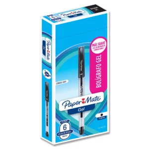 BOLIGRAFO JIFFY GEL PAPERMATE C/6 NEGRO