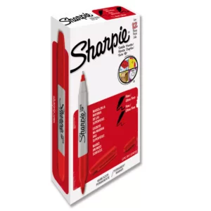 MARCADOR SHARPIE DOBLE PUNTA 16160 ROJO ATADO DE 12 PZAS.