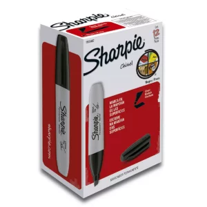 MARCADOR SHARPIE CHISEL C/12 NEGRO