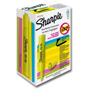 MARCATEXTOS SHARPIE AMARILLO ATADO DE 12 PZAS.