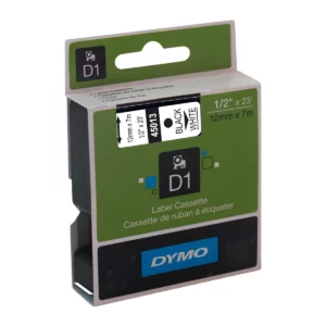 CINTA DYMO BLANCO/NEGRO 1/2"X23' 45013